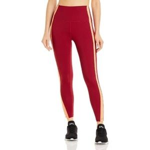 Splits 59 Womens Red Stretch Striped High Waist Leggings Size Large
